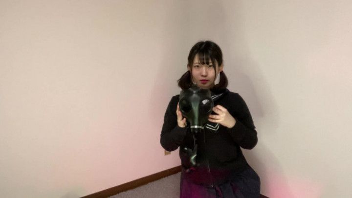 school uniforms and gas masks