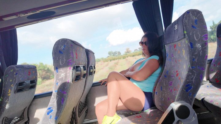 step-son unexpectedly caresses step-Mom on Public Bus
