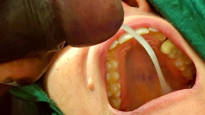 Big fat BBW SSBBW blowjob cum swallowing, nut on tits