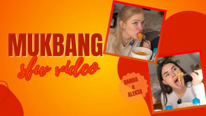 Mukbang SFW 2 girls eating together