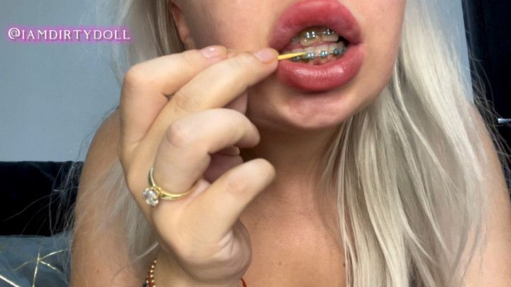 Eating beans and Toothpick