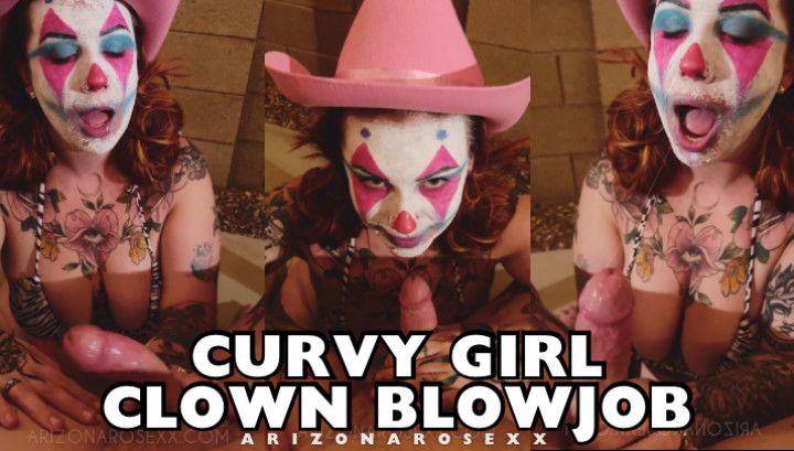 Cowgirl Clown Girl Blowjob with Messy Makeup
