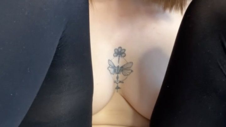 A vibrator on my pussy and a dildo deep inside me