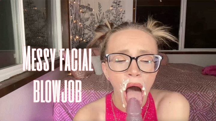 Messy facial blowjob