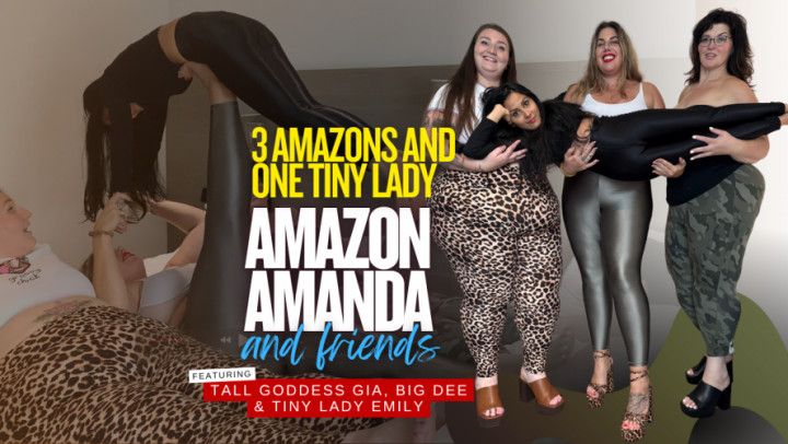 3 Curvy Amazons compare with Tiny Lady Emily