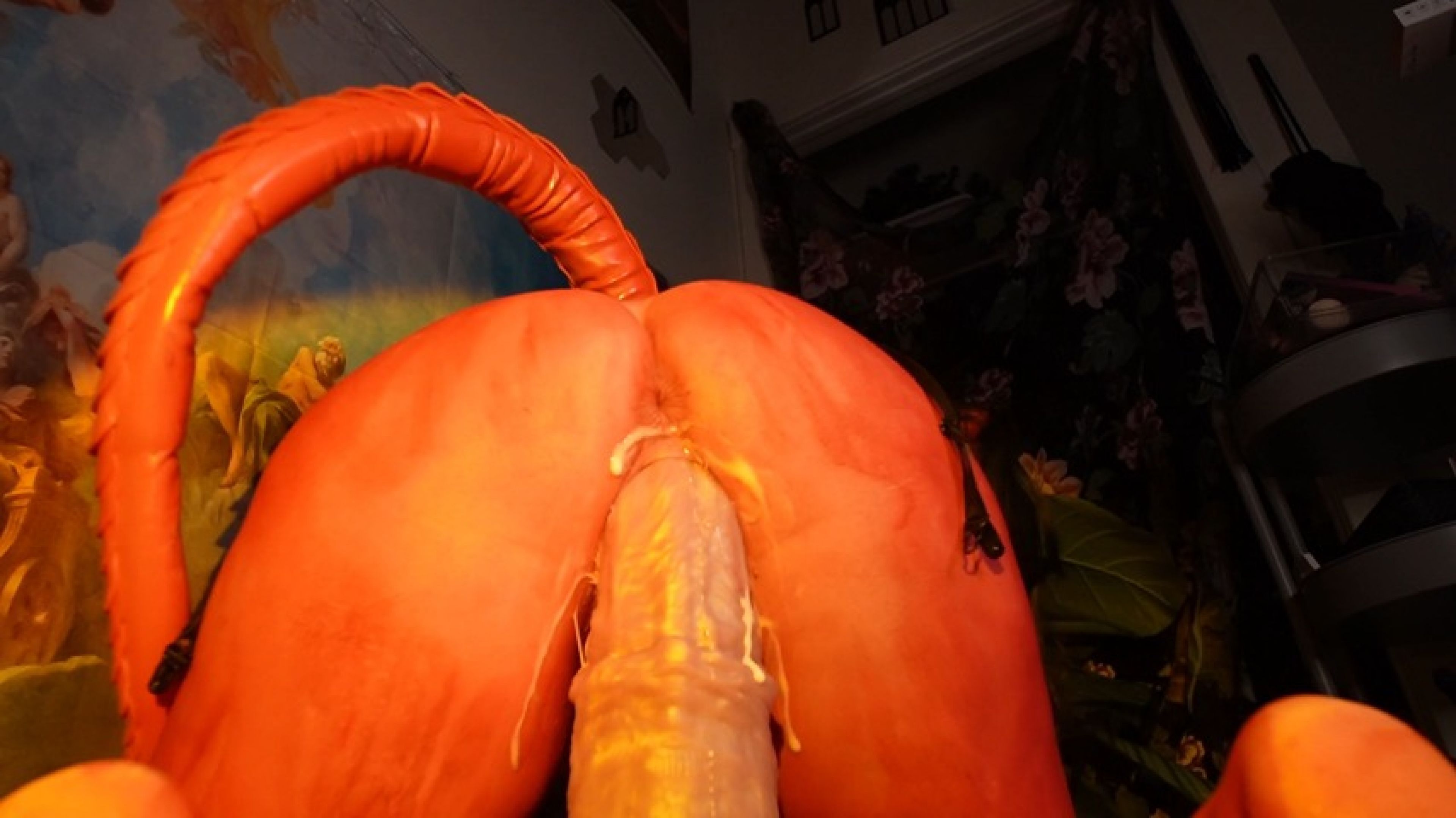 Meru the Succubus rides XXL Phantasos