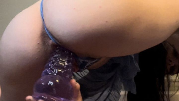 petite goth girl loooves her tentacle dildo