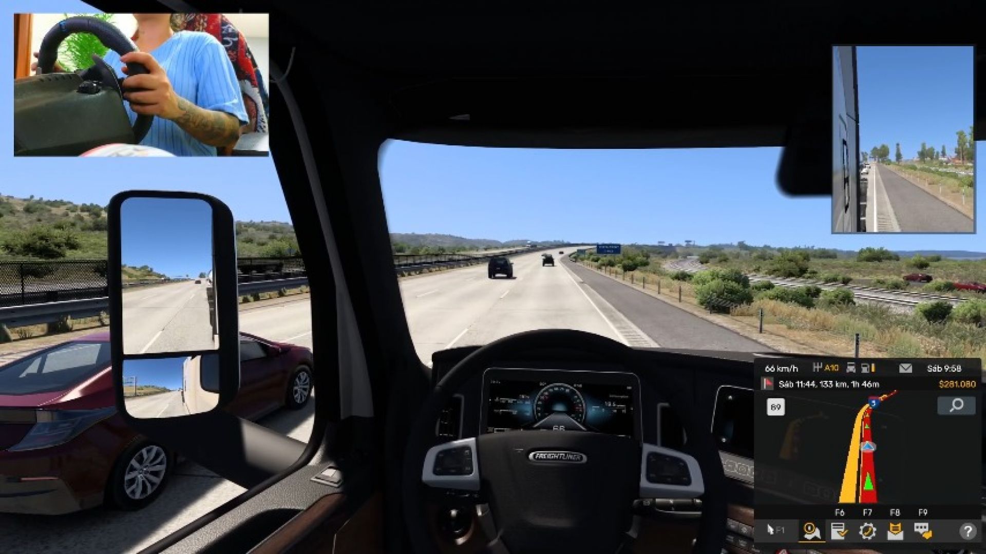 Driving around the city playing some music