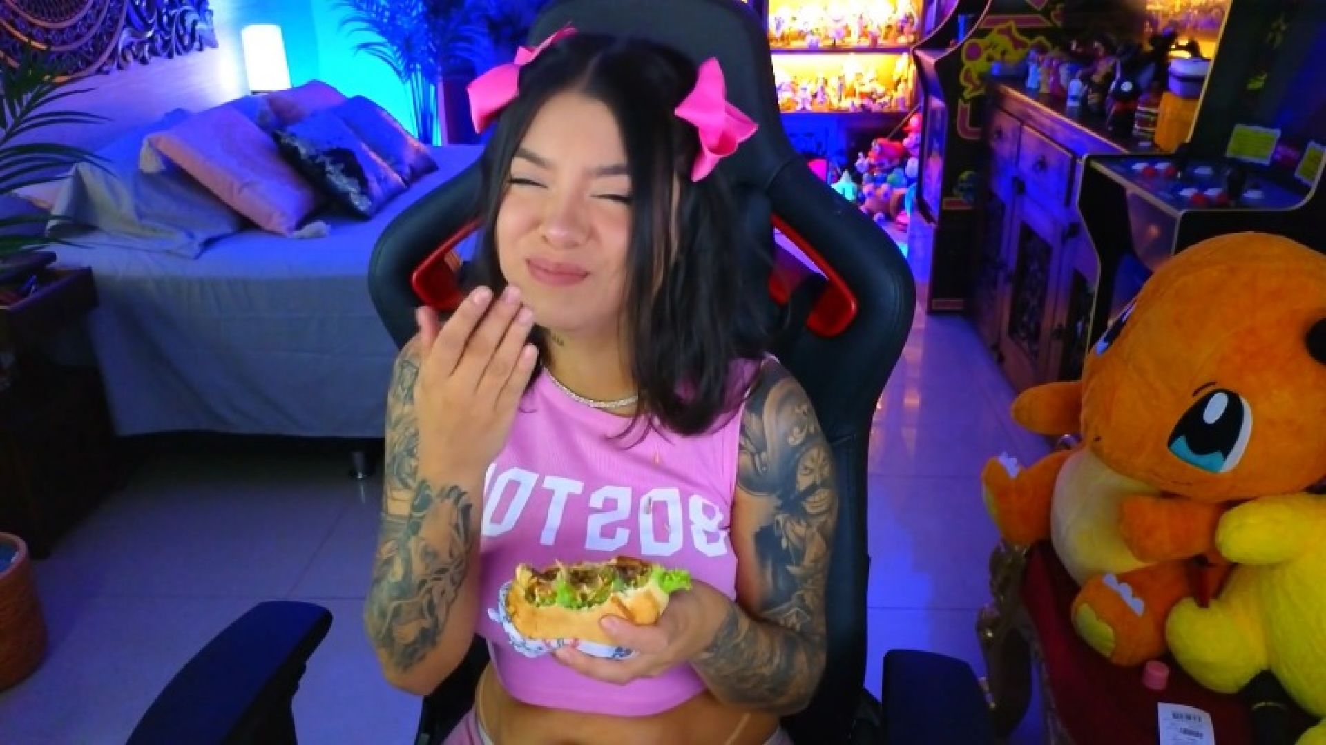 Enjoying a Nice Burger Im so Happy