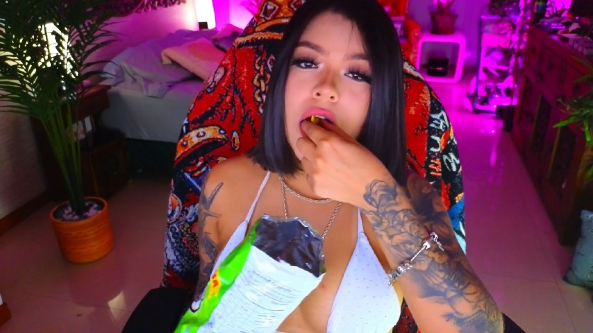 Eating colombian choclitos