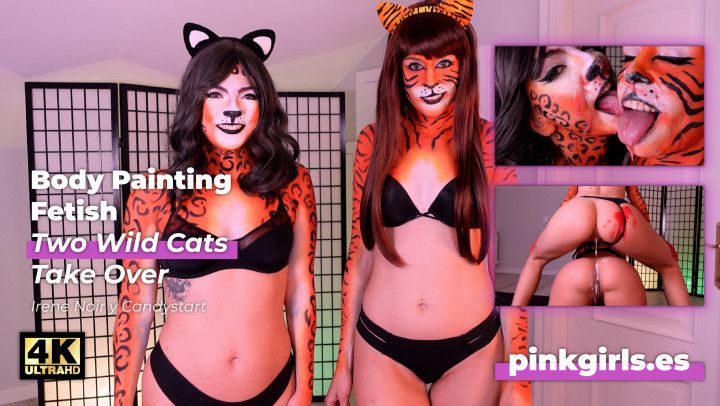 Body Painting fetish - Two Wild Cats Take Over