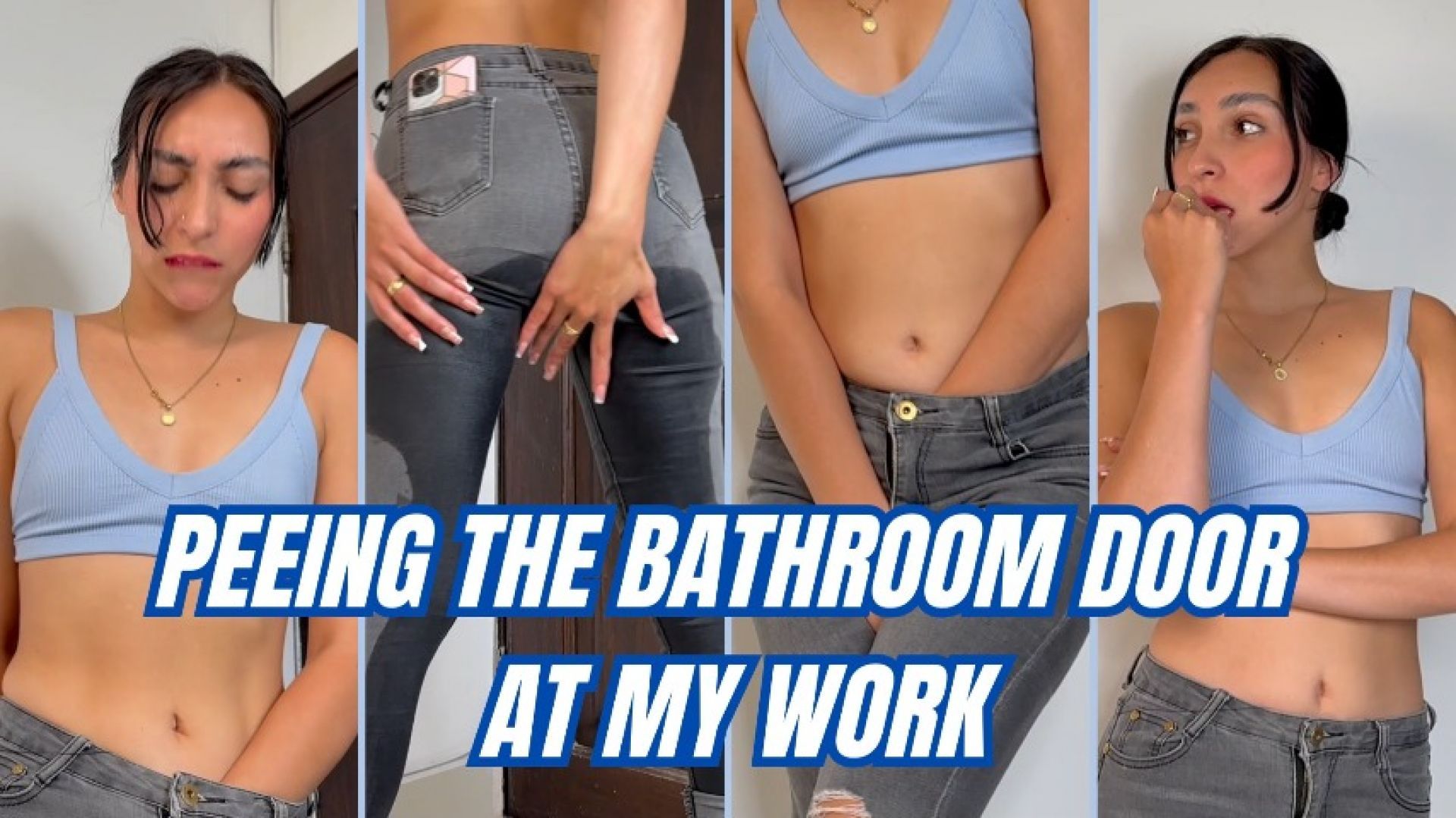 PEEING THE BATHROOM DOOR AT MY WORK