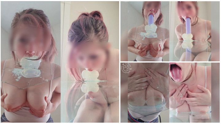 Sloppy Deepthroat Training on Glass Table