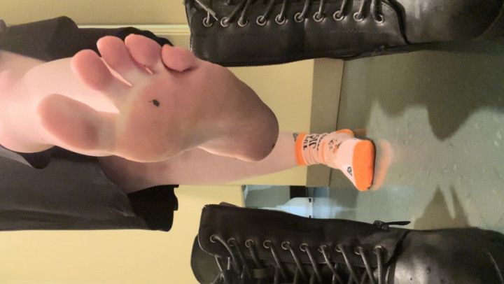 Ticklish Luna Public Foot Tease