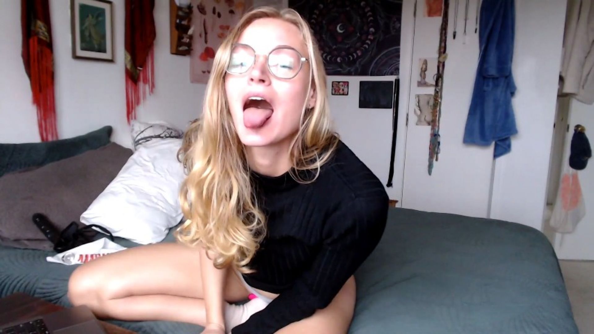 Ass shaking, masturbation, rimming tease, and dildo sucking