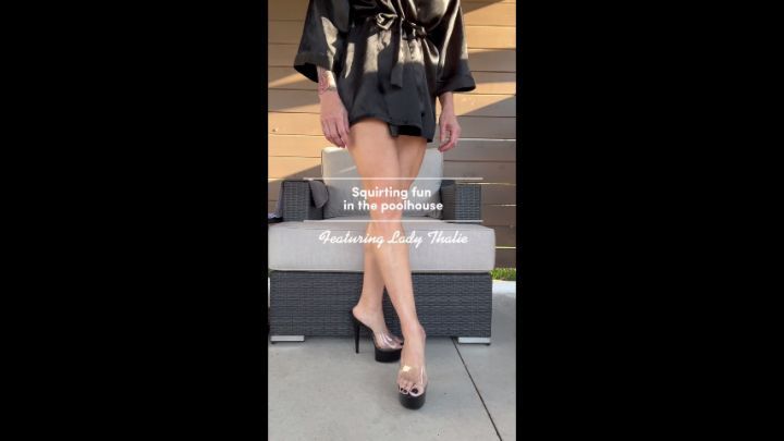 Squirting Fun in the pool house