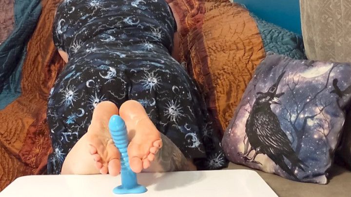 Blue Dildo Footjob Compilation - Multi Position Perspective