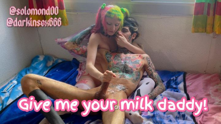 Reach around sloppy handjob dirty talk