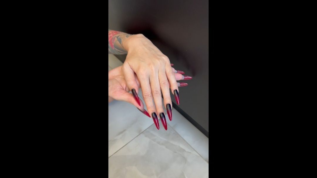 Long nails and handjob