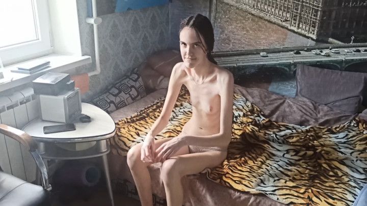 Timid and shy 18 year old skinny girl learned to do a lot