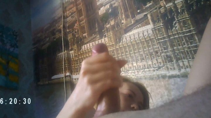 Our 18 year old does handjob close up