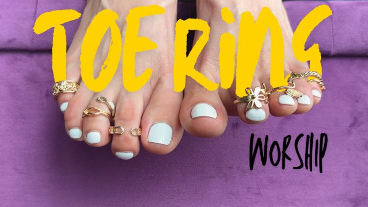 White Toes and Toe Rings JOI: Worship and Squirt to My Feet