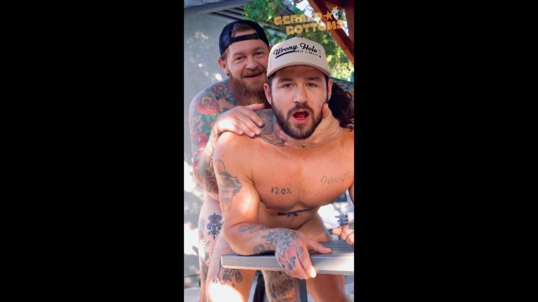 Tattooed DILF takes Str8 Himbo anal virginity