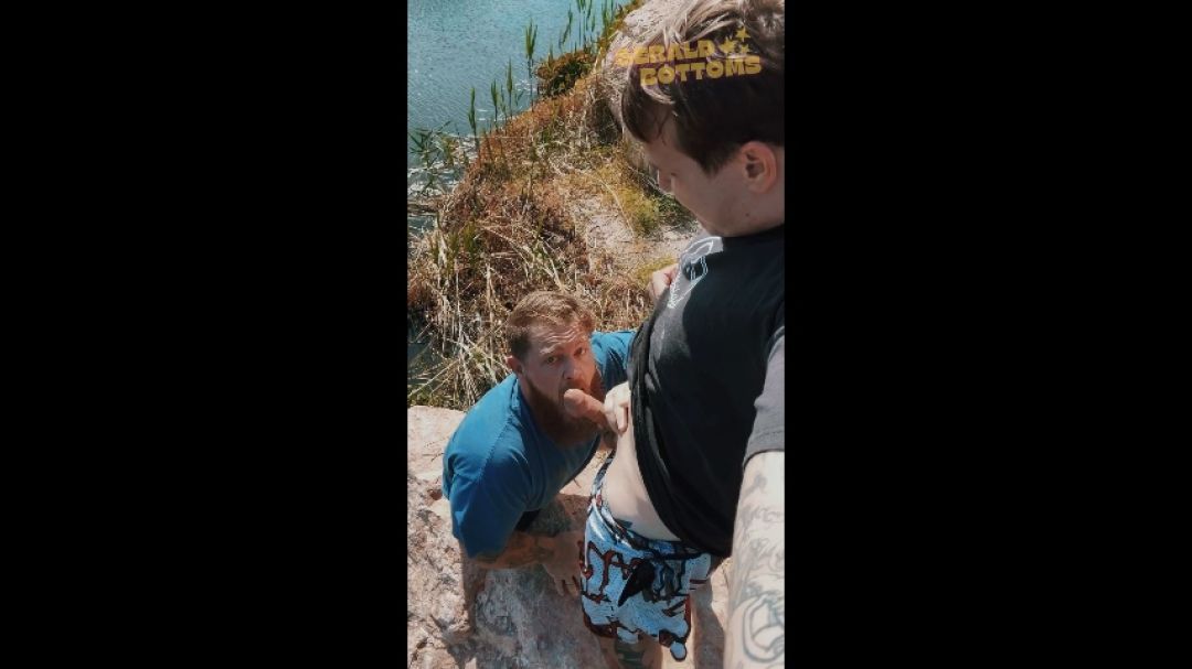 Married DL step-Dad blows guy outdoors