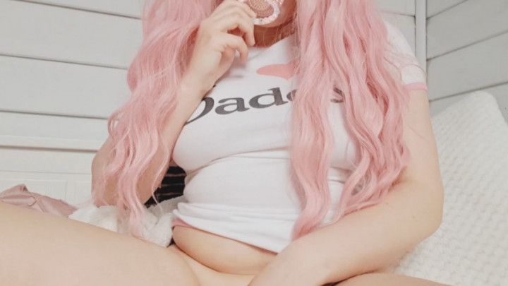 Needy ddlg slut cums for her step-daddy