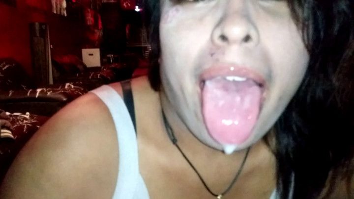 STRIP CLUB BLOWJOB - Sucking My Cum Into Her Mouth