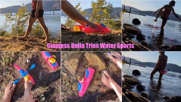 Giantess Bella Tries Water Sports