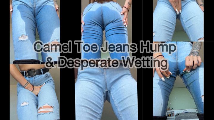 Peeing in Tight Jeans - Camel Toe Grinding Until Soaked