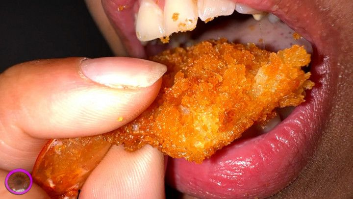 Watch me eat a fried shrimp