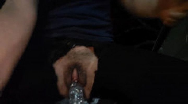 public dildo riding in ripped jeans