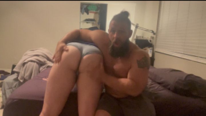 Teasing him with my HUGE farts