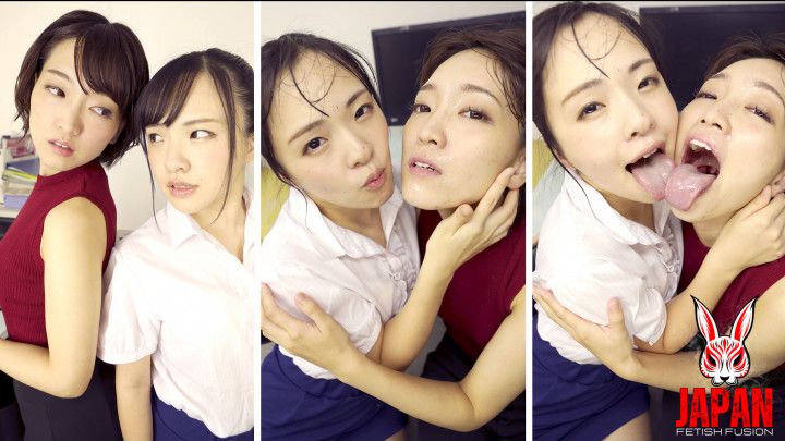 In the Office, Yukari &amp; Ameri Lose Themselves in saliva P2