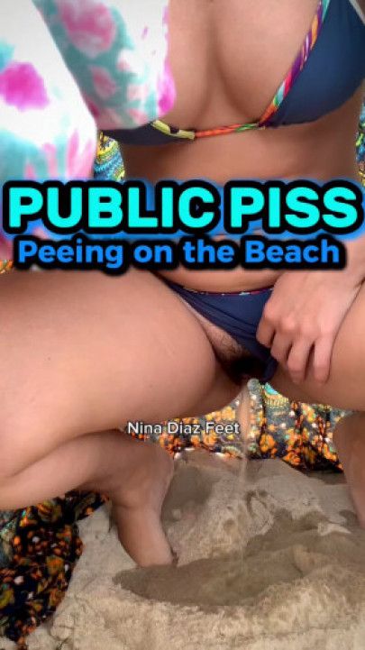 Peeing on the Beach! Public Piss