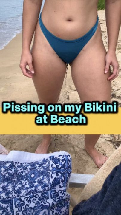 Pissing on my Bikini at Public Beach