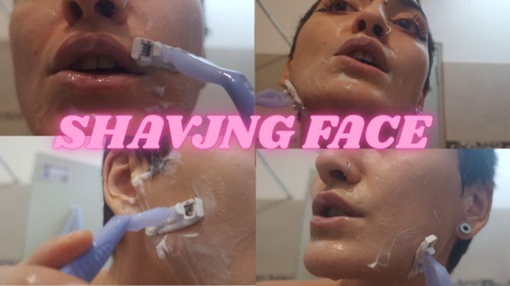 Shaving face 4k