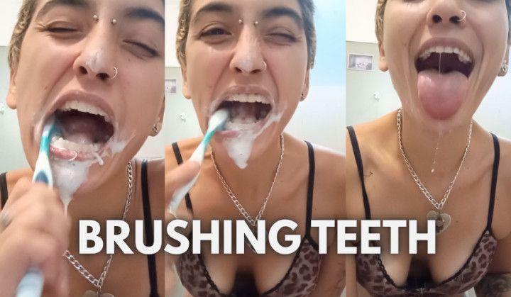 Brushing my teeth