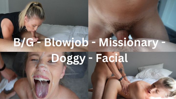 B/G - Blowjob - Missionary - Doggy - Facial