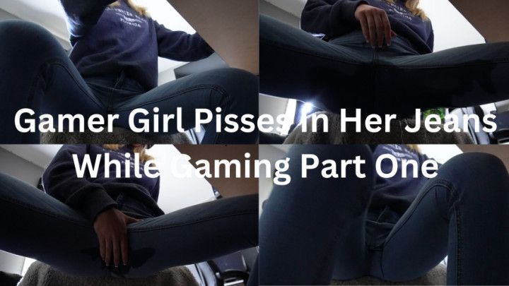 Gamer Girl Pisses In Her Jeans While Gaming Part One