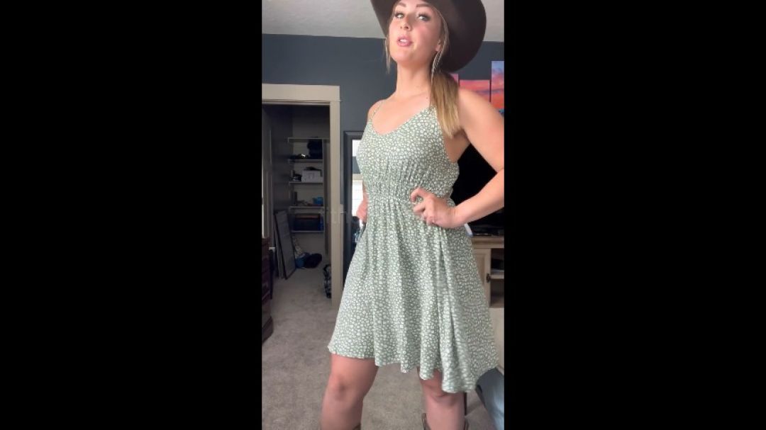 COWGIRL SUNDRESS STRIP TEASE &amp; SOLO PLAY