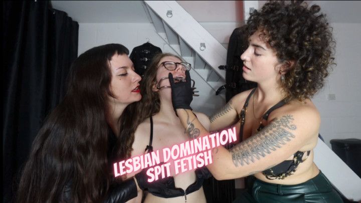 Spit play with two dominatrixes