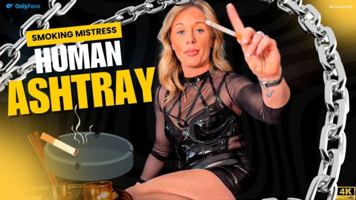 Smoking Mistress and Her Human Ashtray