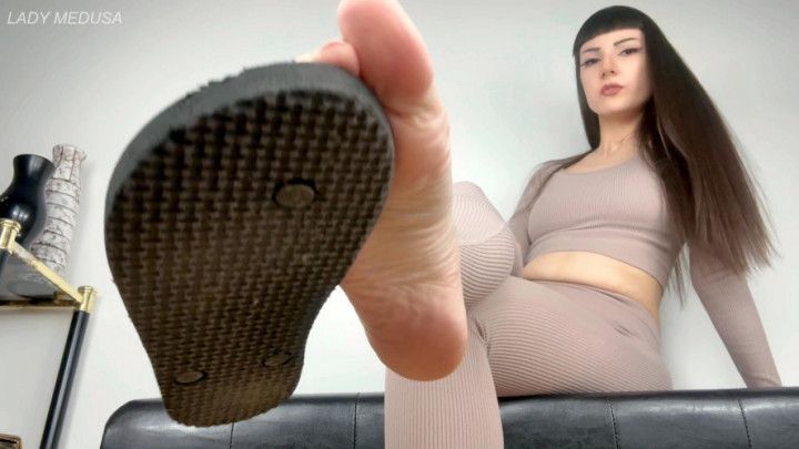 Your sex life is jerking off to my dirty flip-flops - JOI