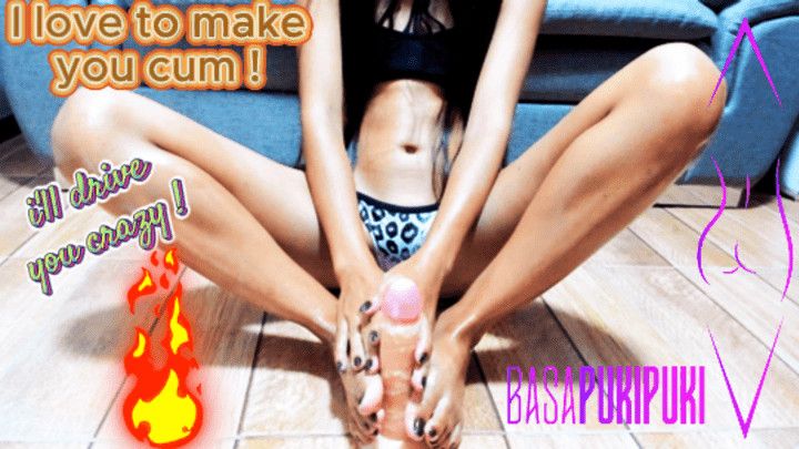 Petite Asian Spinner SFW Dildo Handjob Footjob Feet Fetish