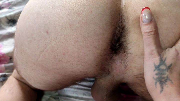 Strap-on with husband, ass finger ring