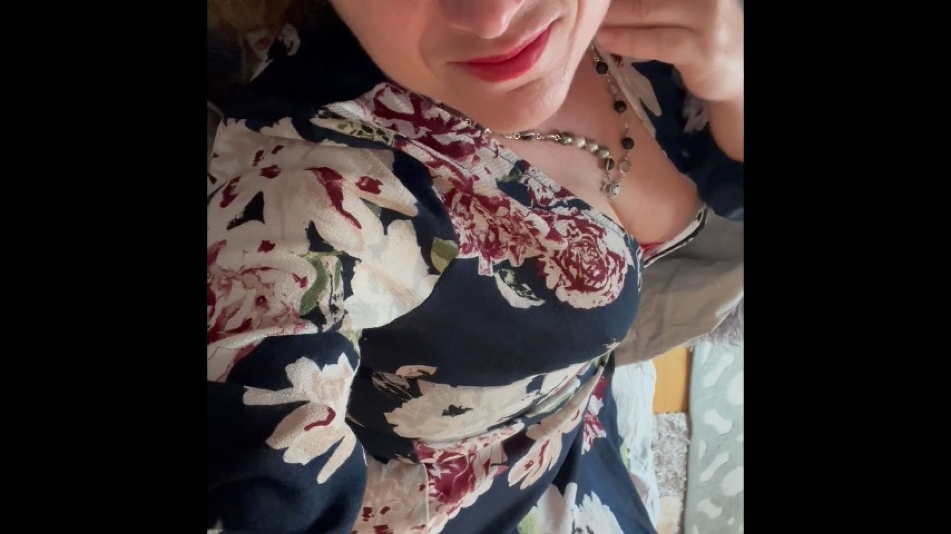 Dress and stocking tease