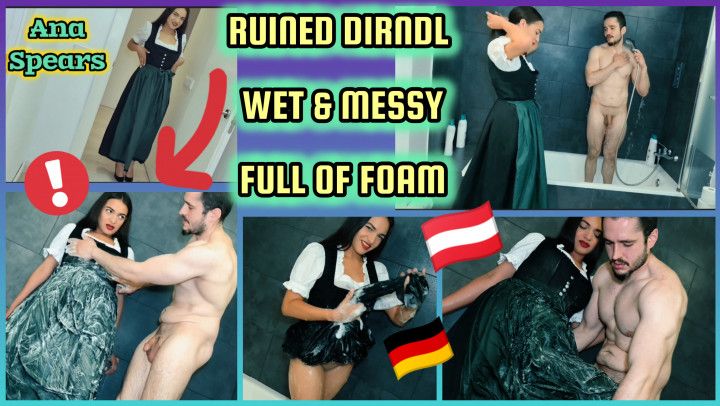 ANA SPEARS RUINED FOAMY DIRNDL WET AND MESSY IN THE SHOWER